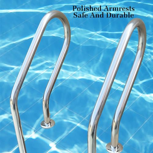 Escalera para piscina 3 peldaños acero inoxidable miniatura 4