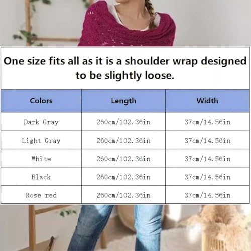 Women's Knitted Double Sleeve Scarf, Scarf with Sleeves for Women, Knitted Cable Wrap2