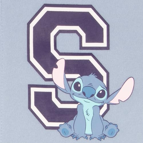 Image of Disney Lilo & Stitch Girl's Zip-Up Varsity Bomber Jacket - Casual Lightweight Coat with Stitch Graphic Print for Kids