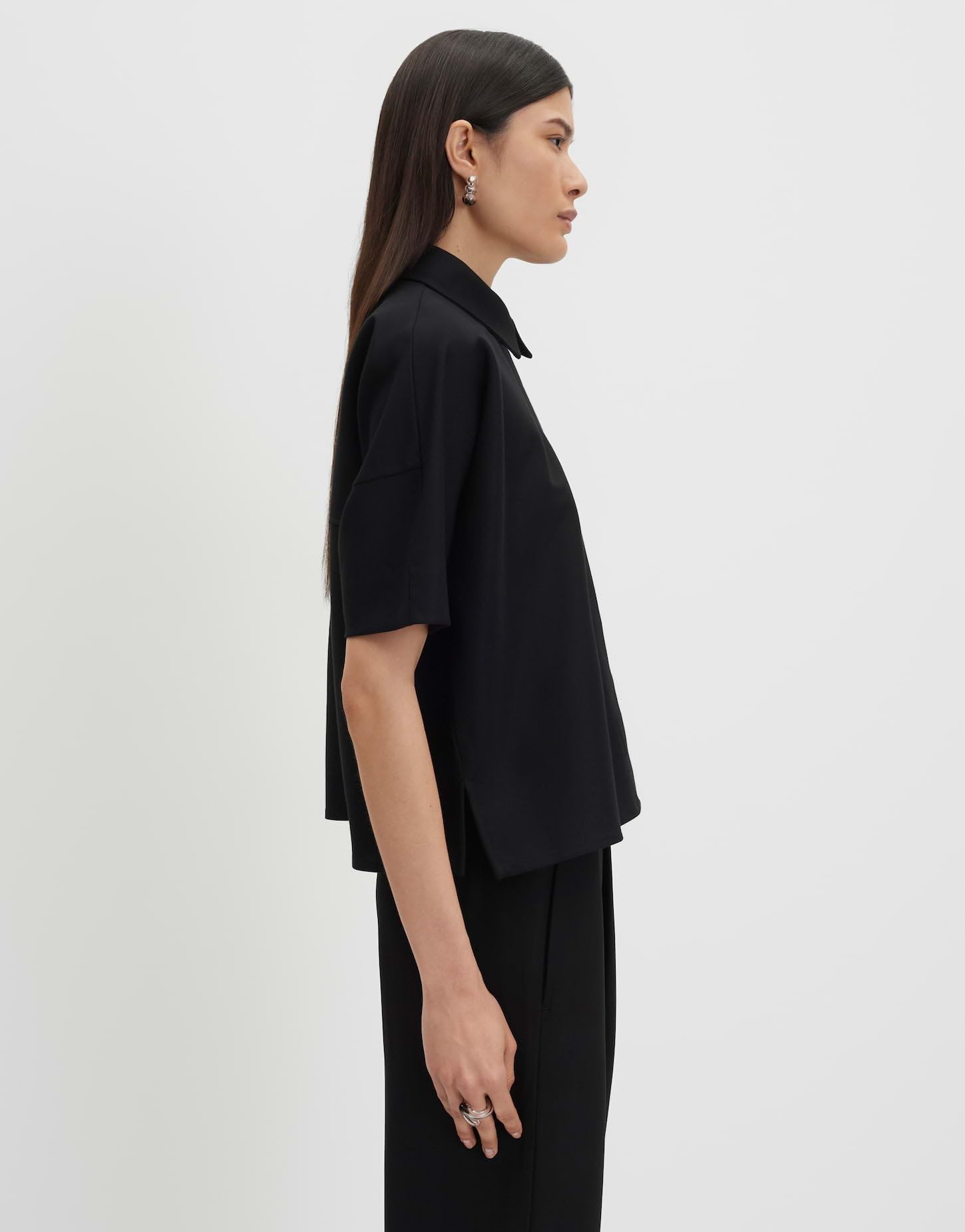 someday Damen Kurzarmbluse | Hemdbluse in feiner Piqué Optik Loose Fit