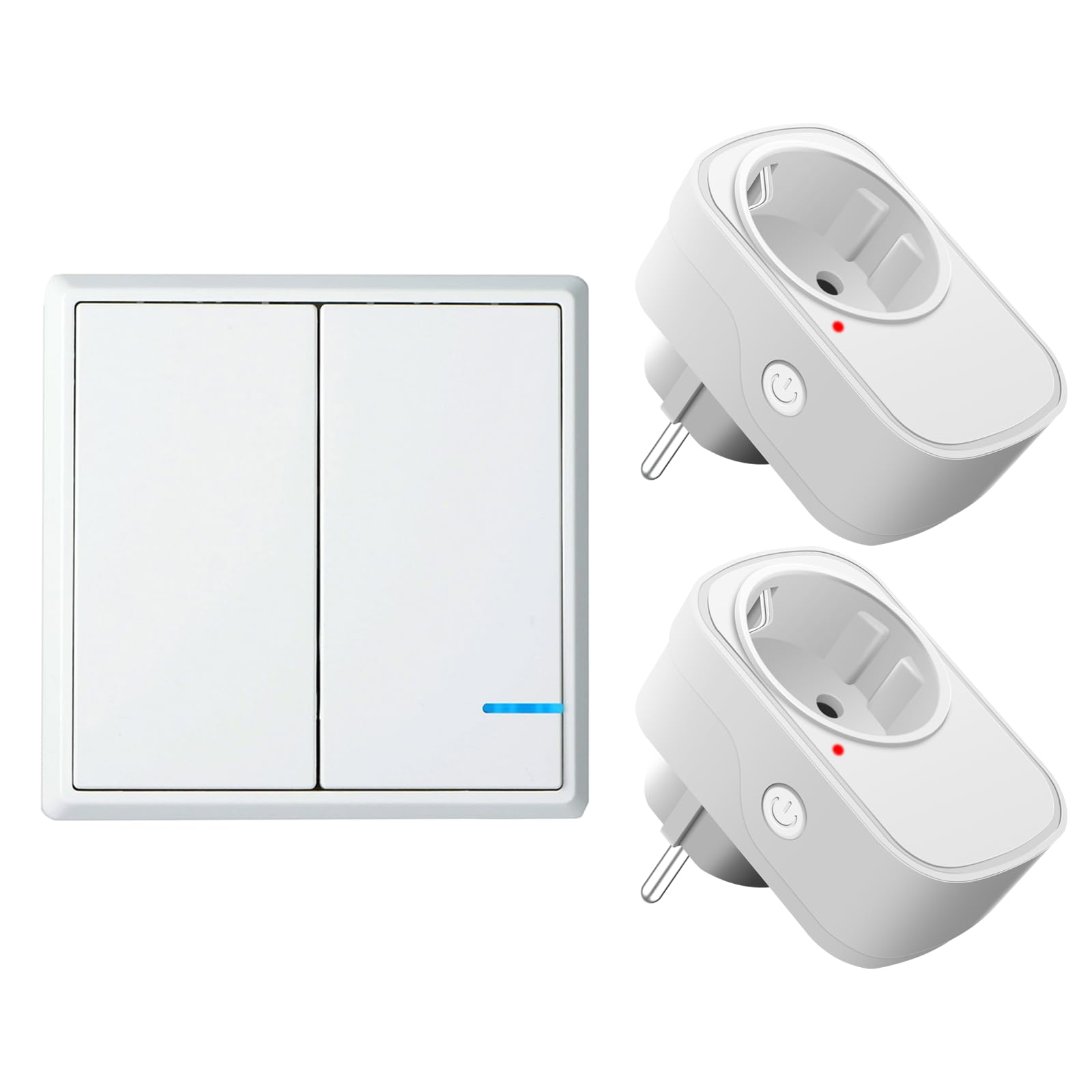 Drahtlose Fernbedienungssteckdose,NineLeaf 2 Stecker und Schalter,100 m Reichweite,15A/1500W für Lampen,Ventilatoren,Kaffeemaschinen,keine Verkabelung für Familienwohnungen erforderlich