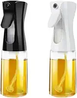Galheteiro Kit com 2 Borrifador de VIDRO 210 ml para Azeite, Vinagre ou Óleo, com Pulverizador Spray Culinário, Borrifador, Pulverizador, Multiuso, Versátil e Pratico Um Preto outro Branco