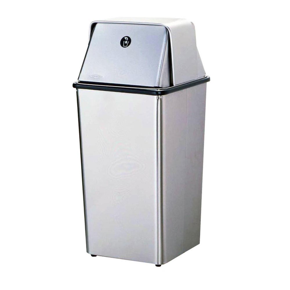 Bobrick 2250 Stainless Steel Floor-Standing Waste Receptacle with Self-Closing Door Top, Satin Finish, 13 Gallon Capacity, 13-3/8" Width x 29-1/2"