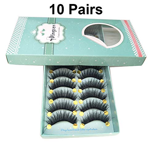 10 Pairs/Pack 3D Mink False Eyelashes Upgraded Fiber & Reusable Long Fake Eyelash Natural Soft Eye Makeup Handmade
