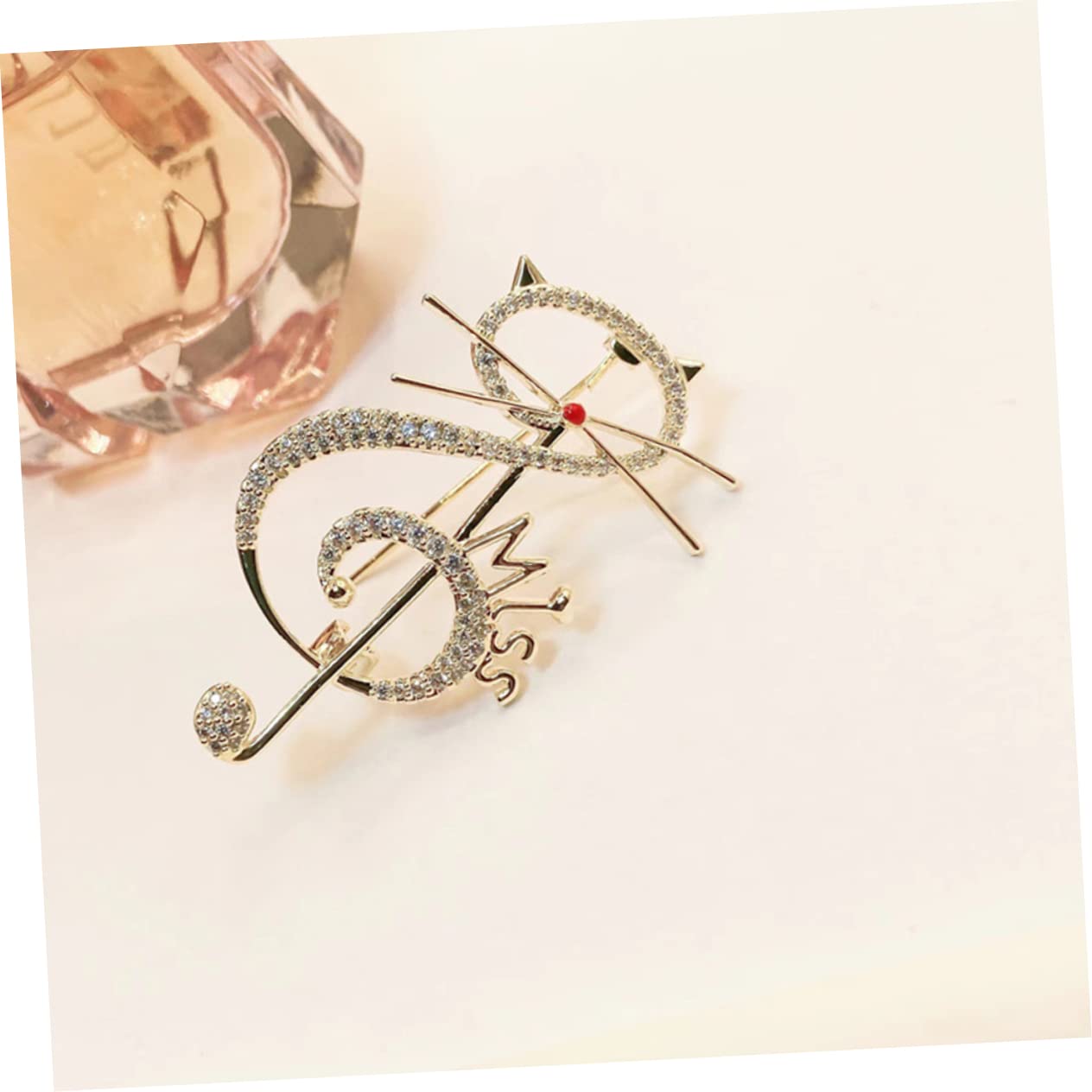 Holibanna Broche De Nota Musical Clips De Broche De Circón Bufanda Bandana Para Mujer Broche Esmaltado Kawaii Adorable Broche De Circón Broche Para Mujer Broches Retro Golden Cobre