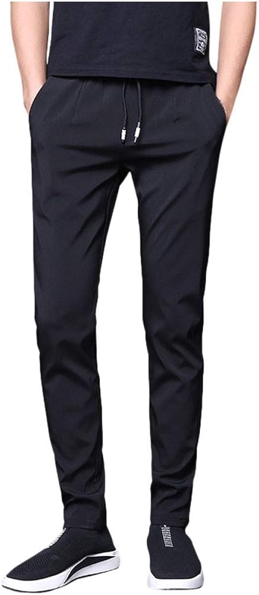 Men Long Pants,Casual Loose Drawstring Elastic Waist Winter Warm Fleece