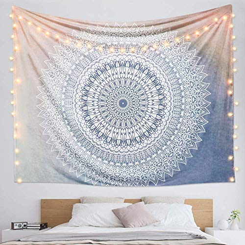 Dremisland Mandala wandtapijt, grijs en roze, lotustapijt, wandtapijt, Indiaas, Boheemse hippie, wandtapijt, doek… - Afbeelding 4