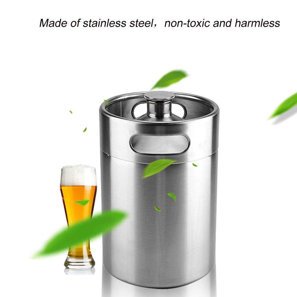Baril de Bière, Mini Baril de Bière en Acier Inoxydable 5L Avec Couvercle en Spirale Pratique Accueil Hôtel Fournitures