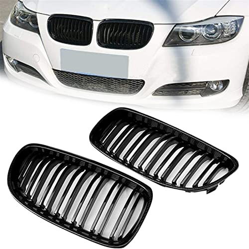 Grille de rein avant double lamelle BMW 3 E90 E91 LCI 2009 2010 2011 calandre noir