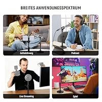 NEEWER Tisch Mikrofon Ständer, verstellbare Tischhalterung mit 3/8" bis 5/8" Schraubenadapter, kompatibel mit Blue Yeti Snowball HyperX QuadCast SoloCast und Shure, maximale Belastbarkeit 1,5kg, MS015 – Ansicht 6
