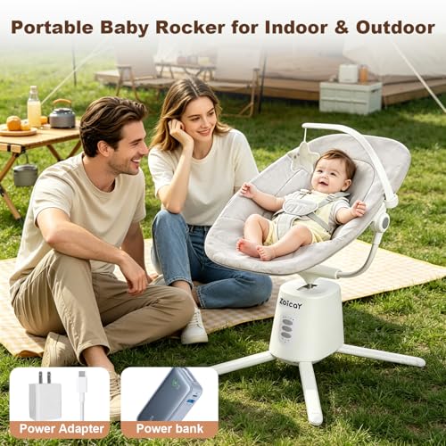 Image of Zoicay Baby Swing,Baby Swings for Infants with 3 Modes & 5 Speeds, BT Enabled App & Remote Control, Electric Swing - 6 Melodies and 3 Timer Setting, 2 Seat Positions and 5-Point Harness Swing (White)