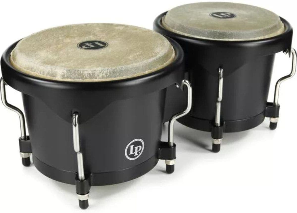 Latin Percussion Discovery Series 6-1/4-inch and 7 1/4-inch Bongo with Free Carrying Bag Drum, Onyx, (LP601D-OX-K) 6-1/4-inch and 7 1/4-inch Onyx