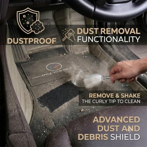 Image of Autofurnish Premium 9D Car Mat Full Set for Mahindra XEV 9e 2025 || Luxury Leather Dual-Stitch Full Set 9D Car Floor Mat || 100% Waterproof || Color : Beige Beige