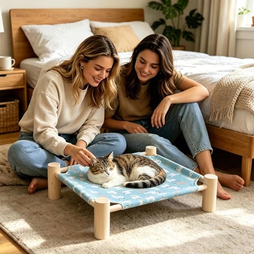 Lit chat surélevé en hamac pour stopper l'humidité du sol - 4