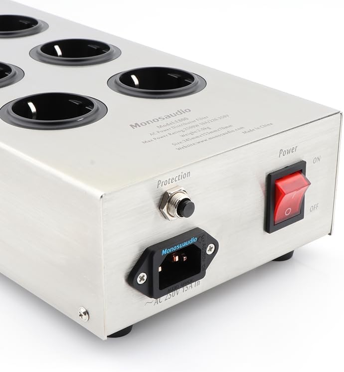 AC E800HiFi Power Filter Device, Socket 8 Way AC Power Conditioner, Audiophile Grade Power Purifier