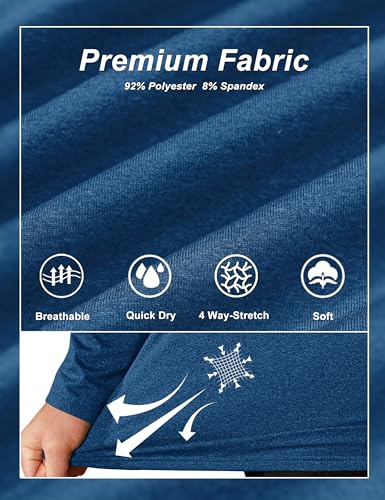Image of TACVASEN Men's Sports Shirts 1 /4 Zip Long Sleeve Fleece Lined Running Workout Pullover Tops Sweatshirt