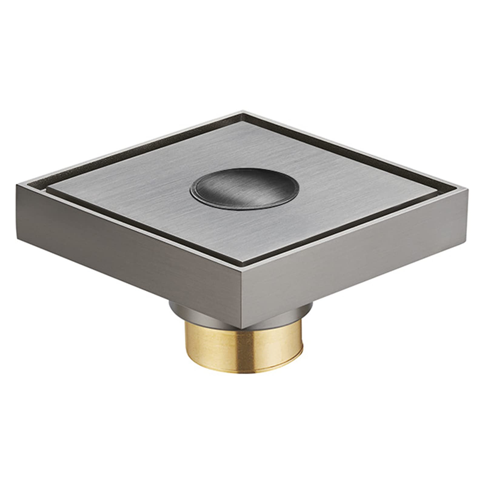 Scarico Doccia Quadrato, Scarico Doccia in Ottone 10X10 Scarico A Pavimento Per Doccia Con Coperchio Rimovibile, Filtro Per Capelli Deodorante Scarico Per Doccia Da Bagno,Brushed