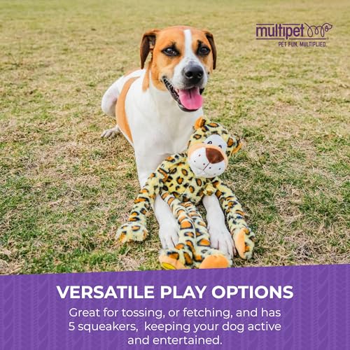Multipet Swingin 56 cm großes Hundespielzeug aus Plüsch mit extralangen Armen und Beinen und Quietscher