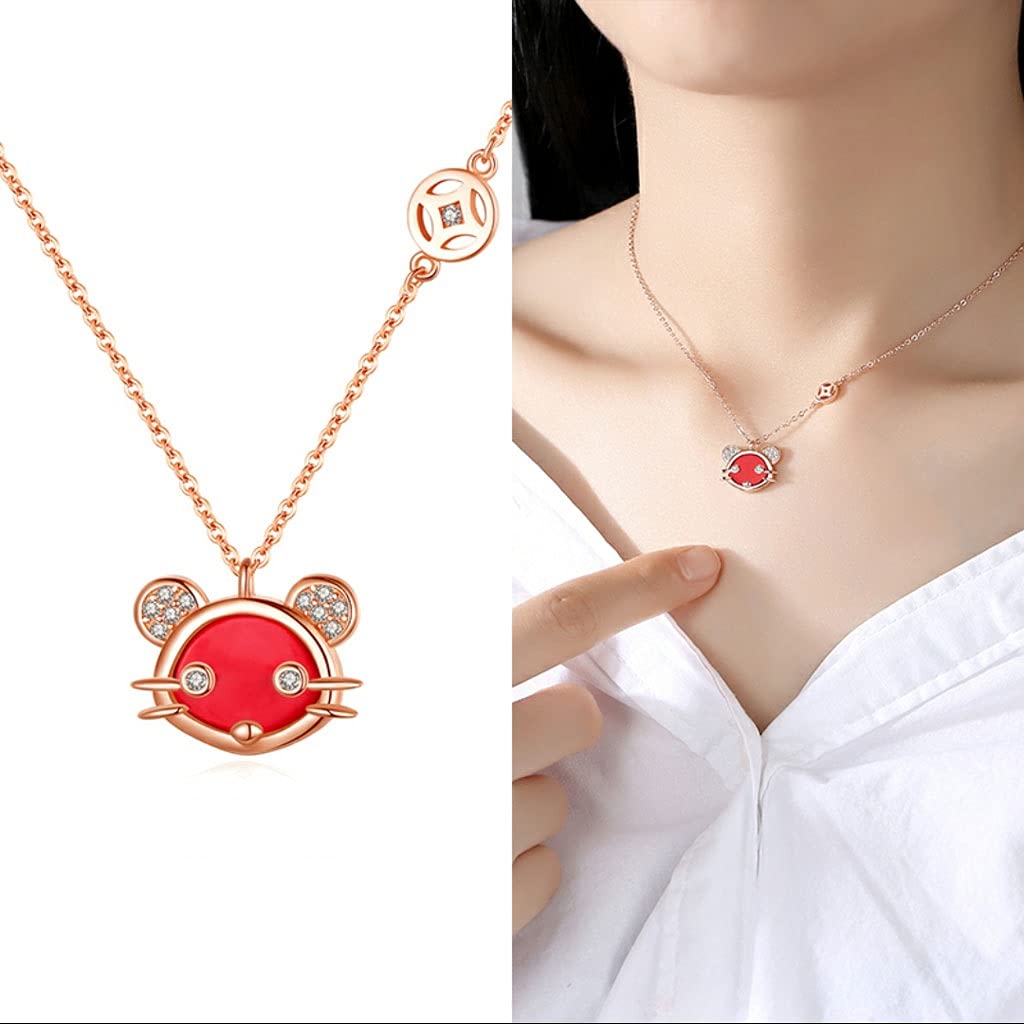 Collane Collane per Donne, Collana Pendente clavicola Lunghezza Totale 15.75in, la squisita implicazione di Forma Che Sei nel Mio Cuore Collana da Donna (Color : B)