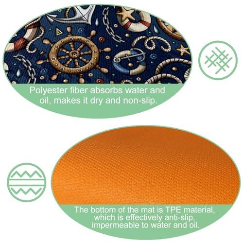 Alfombrillas de cocina náuticas con ancla para decorar tu hogar con estilo marinero 5
