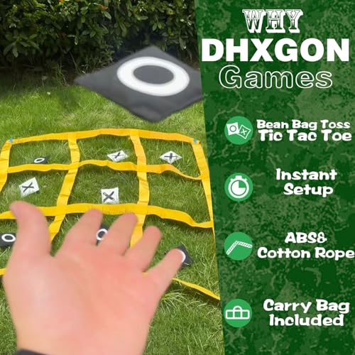 Giant Tic Tac Toe Strap Game Outdoor, 4FT x 4FT Portable Tic Tac Toe Bean Bag Toss with 10pcs Bean Bag, Large Outdoor Lawn Yard Backyard Carnival Field Day, Jumbo Yard Games for Family - image 2