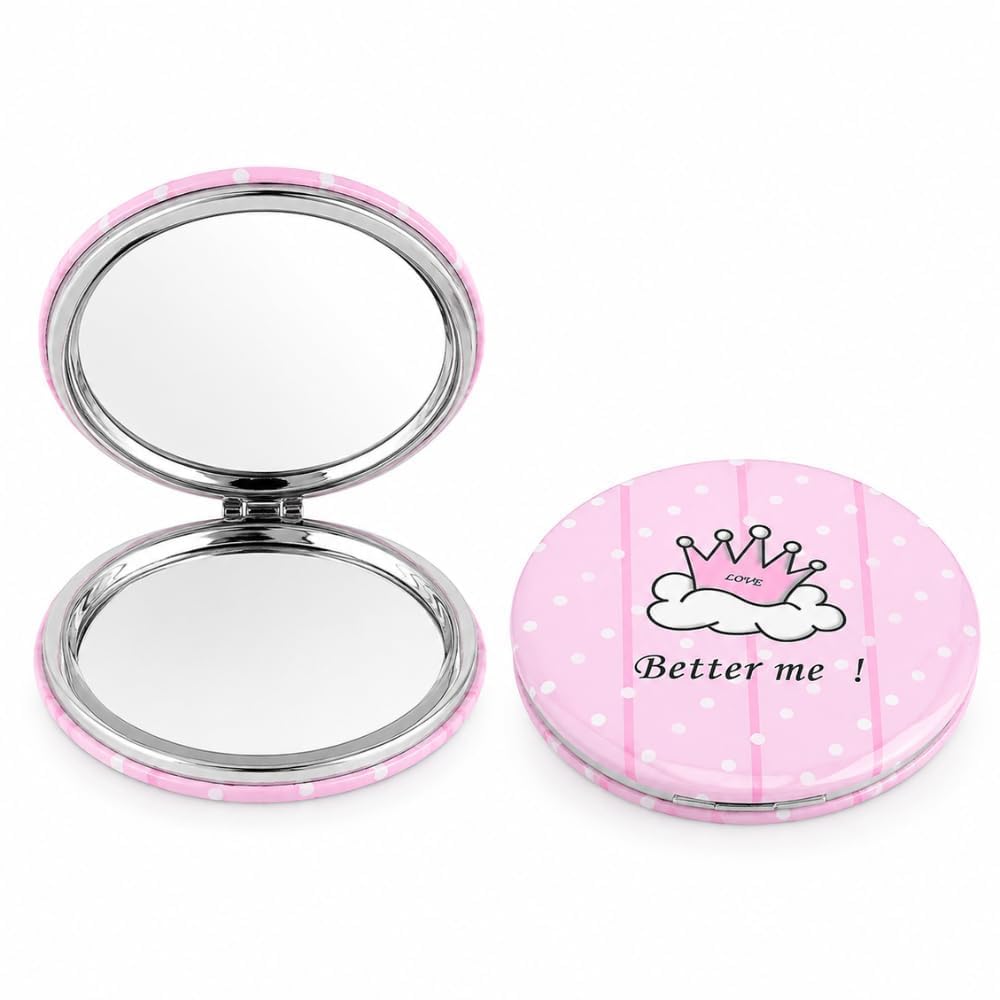 Cute Compact Pocket Mirror for Women Girls Foldable Double Sided Makeup Mirror Portable Cartoon Printed Mini Vanity Travel Mirror Round Cosmetic Mirror-image-48