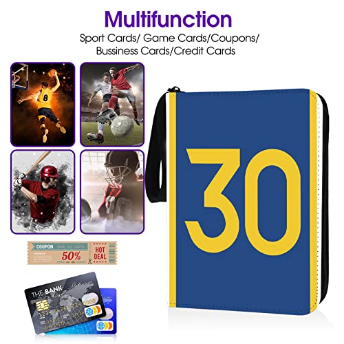 Basketball Card Binder With Sleeves 900 Pocket, #30 Basketball Card Holder For Trading Cards, Basketball Collector Album Folder Organizer 3 Ring Binder Storage Case Book For Kids Boys Gift (Blue) #TOP6