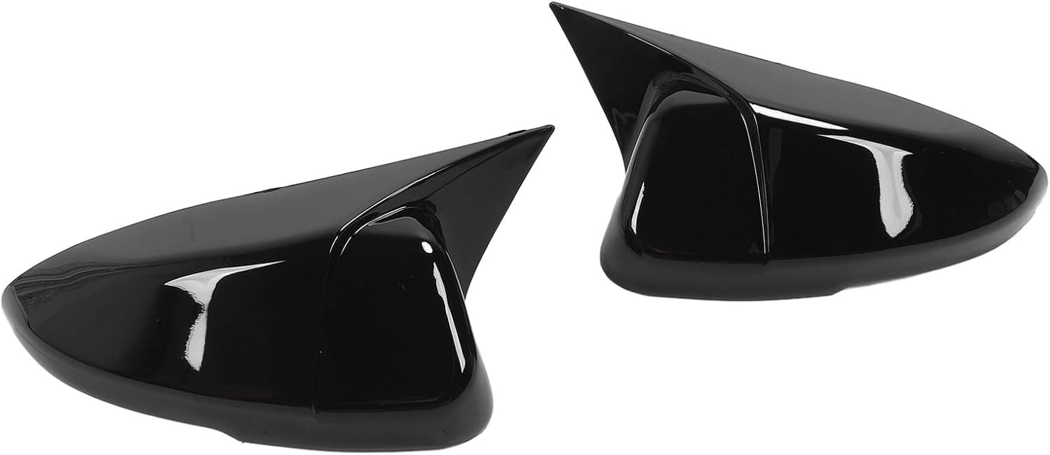 1 Pair Rearview Mirror Covers ABS Material Ox Horn Left Right Door Mirror for 2023?2024 Gloss Black