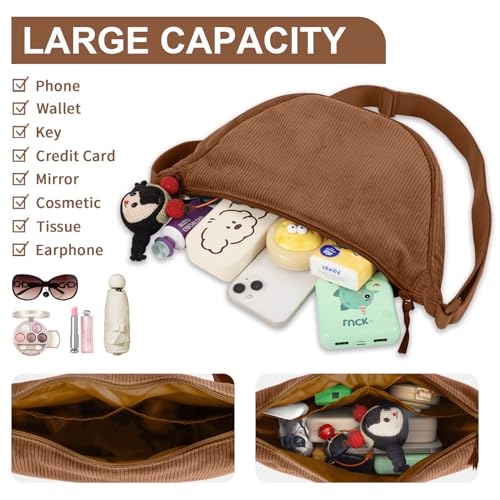 Image of Nylon Crescent Crossbody Bag for Women Purses Trendy Men,Small Travel Sling Bag Hobo
