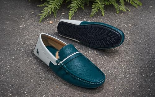 Image of Neeman's Color Block Loafers for Men | Comfortable, Lightweight PU Faux Leather Upper & Flexible EVA Sole