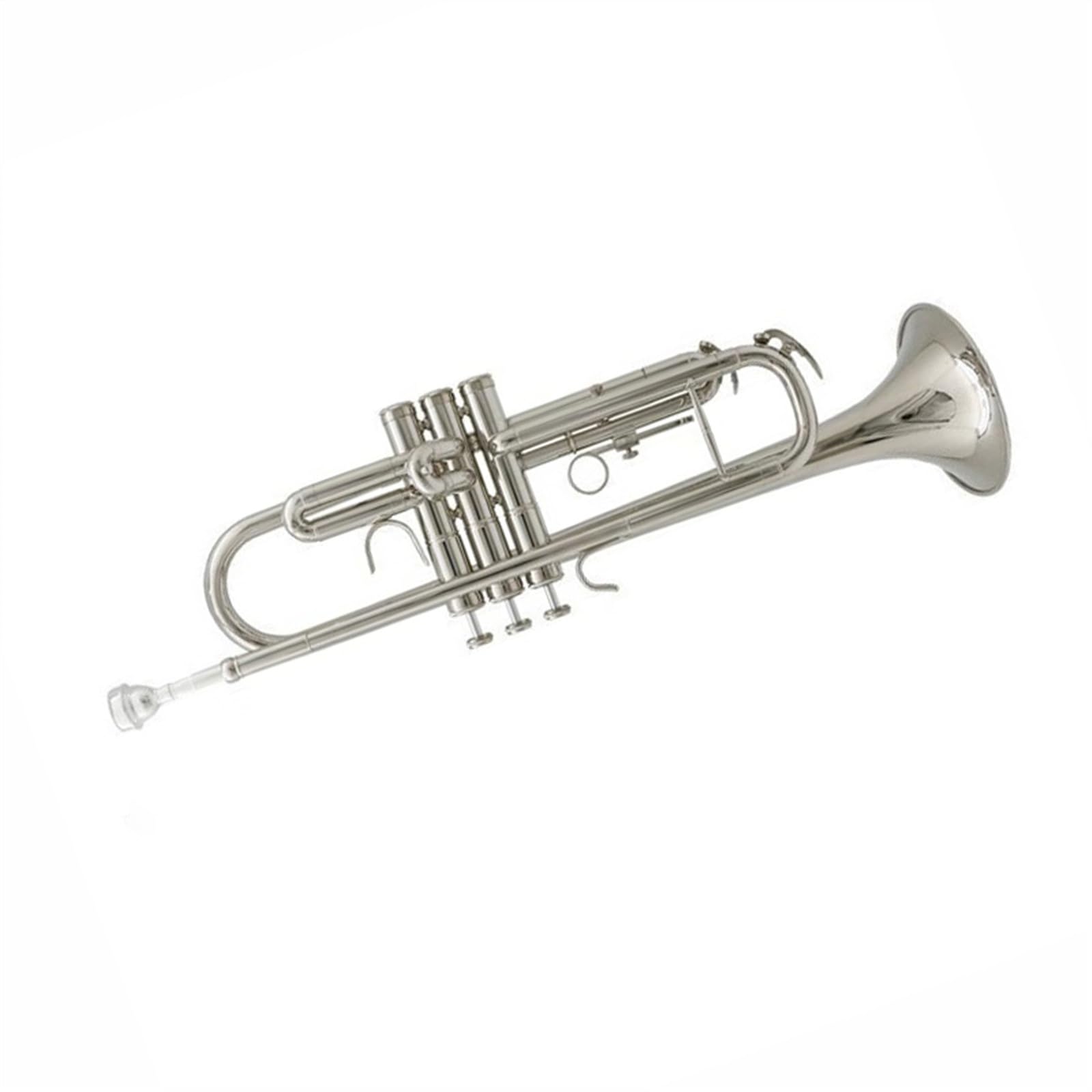 Standard Trąbka Trąbka B-dur Początkujący Profesjonalny Mosiądz Trwały Wykwintny Instrument Trąbkowy Standard(Silver)