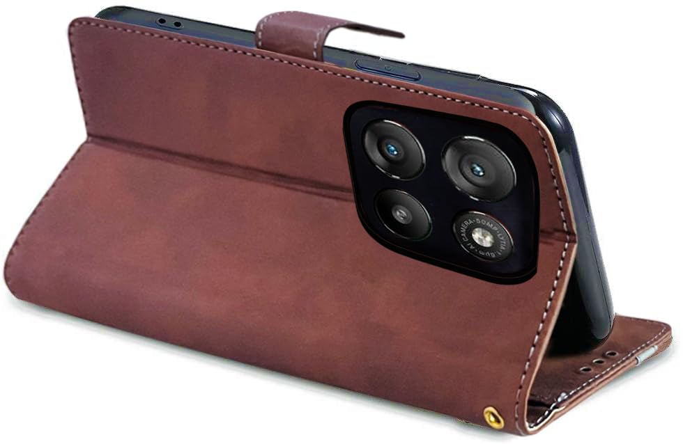 Image of Excelsior Flip Cover for Moto G67 Power, G57 Power | Premium PU Leather | 360 Degree Protection (Coffee)