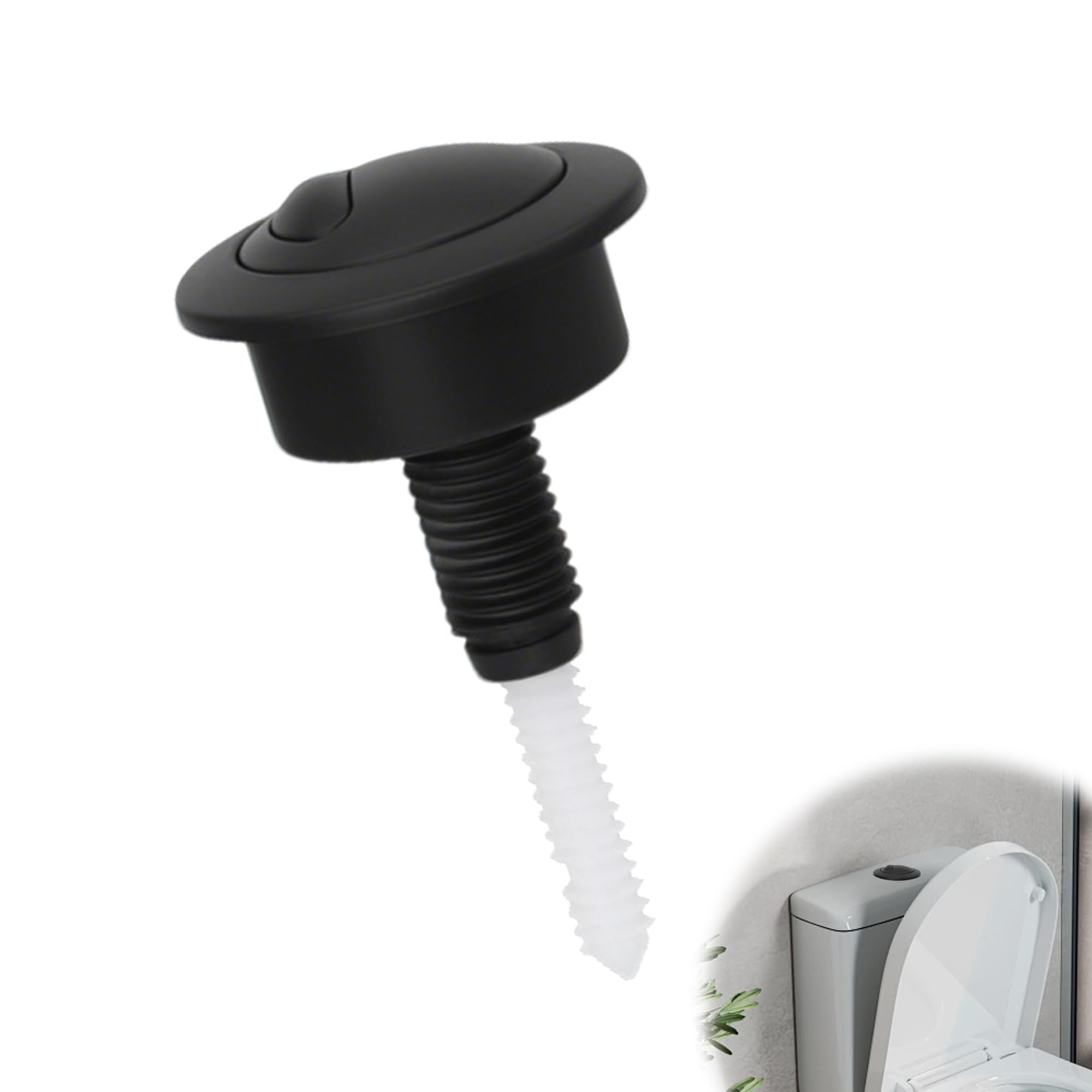 Black Toilet Flush Button Dual Flush Toilet Push Button Compatible with Optima 49 Adjustable Push Button Toilet Flush Replacement Part