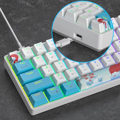 Image of 65% Mini Wired Keyboard RGB Blacklit for Office Gaming (68 sea)
