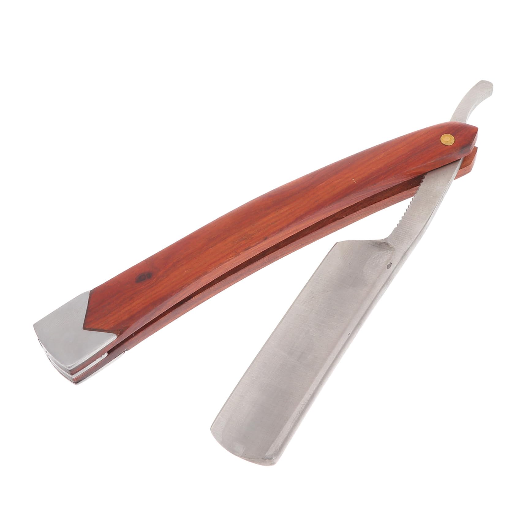 HAPINARY Men's Short Straight Razor Handle Durable Stainless Steel Shaving Razor Barber Shop Tool Random Style