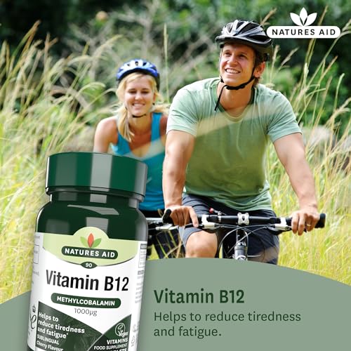 Natures Aid Vitamin B12 1000µg – High Strength Sublingual Tablets – Supports Energy, Metabolism & Nervous System – Vegan, Non-GMO, Gluten-Free Supplement – 90 Tablets - Image 3