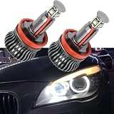 2Pcs H8 20W White LED Angel Eyes Headlight Halo Ring Marker Light Bulbs Compatible with BMW E92 E93 M3 E82 E87 E60 E70 E71 1 3 5 Series X5 X6 Z4