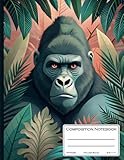Composition Notebook College Ruled: “Gorilla”, Aesthetic Journal for School, College, Office or Work, 110 Pages, 8.5
