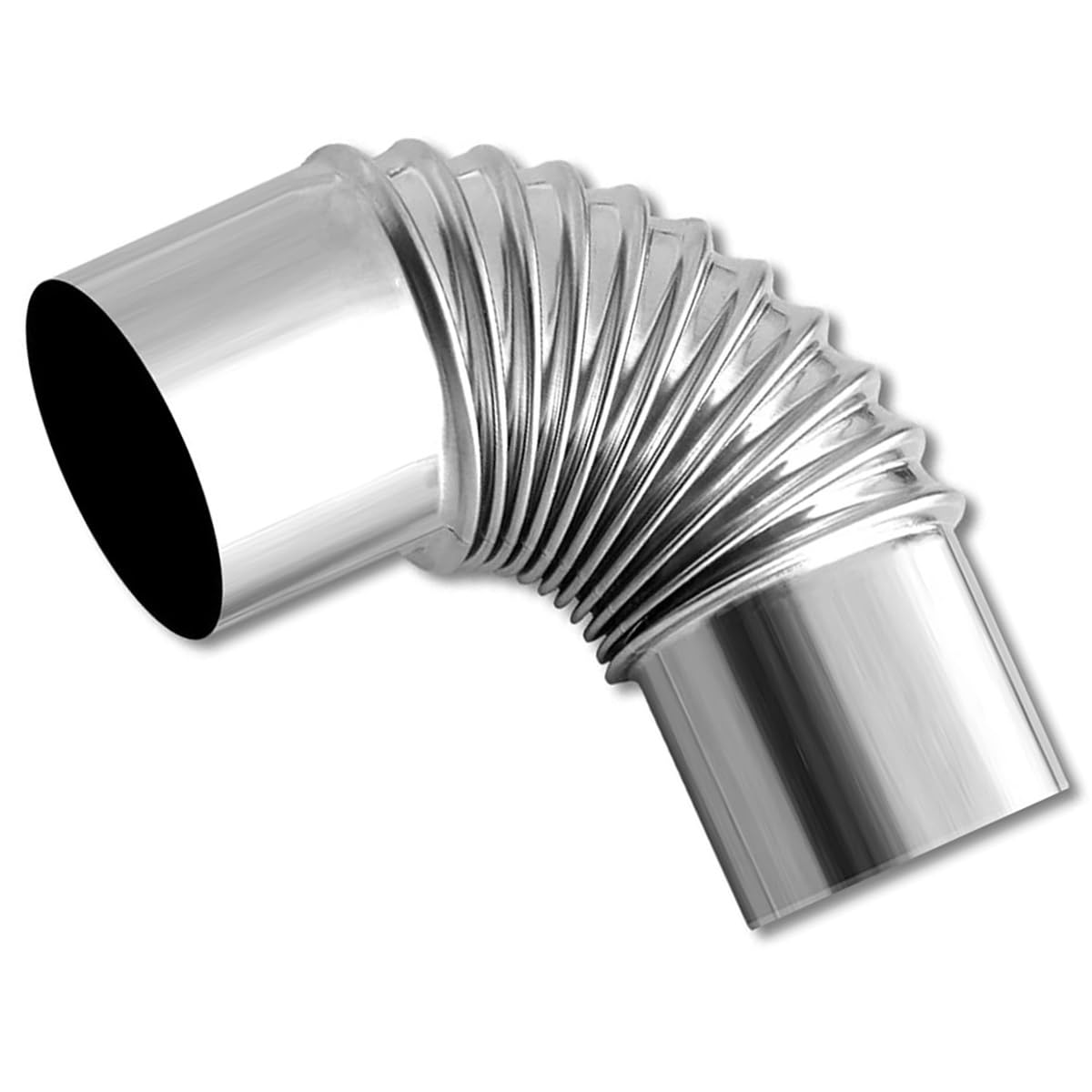 Codo de 90 Grados de Acero Inoxidable de 8 cm para Chimenea, conducto de Humos, Estufa, Exterior.