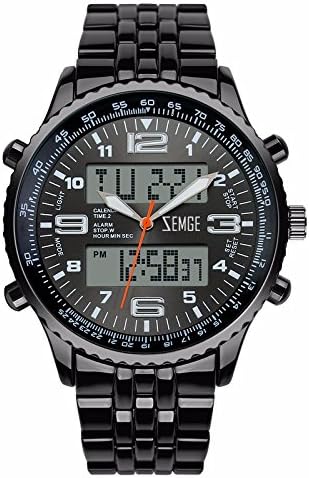 ZEMGE Unisex Adult Analogue Classic Digital Watch with Stainless Steel Strap ZS0601