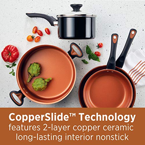 Farberware Glide Copperslide Ceramic Nonstick 12 Piece Cookware Set (Black) #TOP4