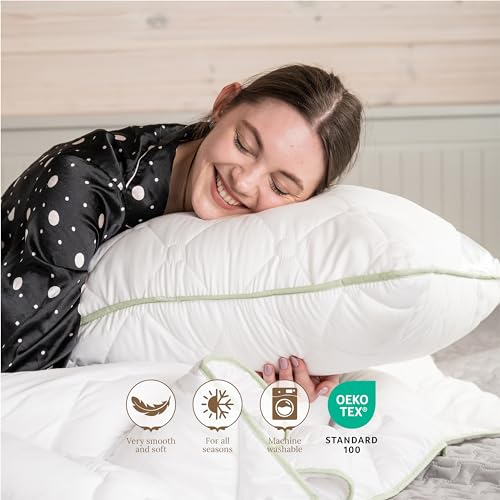 MASTERJERO-Couette-140x200-300GSM-Couverture-en-Aloe-Vera-Hypoallergenique-Lavable-en-Machine-Duvet-pour-1-Personne-Edredon-4-Saisons-Blanc-Qualite-certifiee-Oeko-Tex-Standard-100