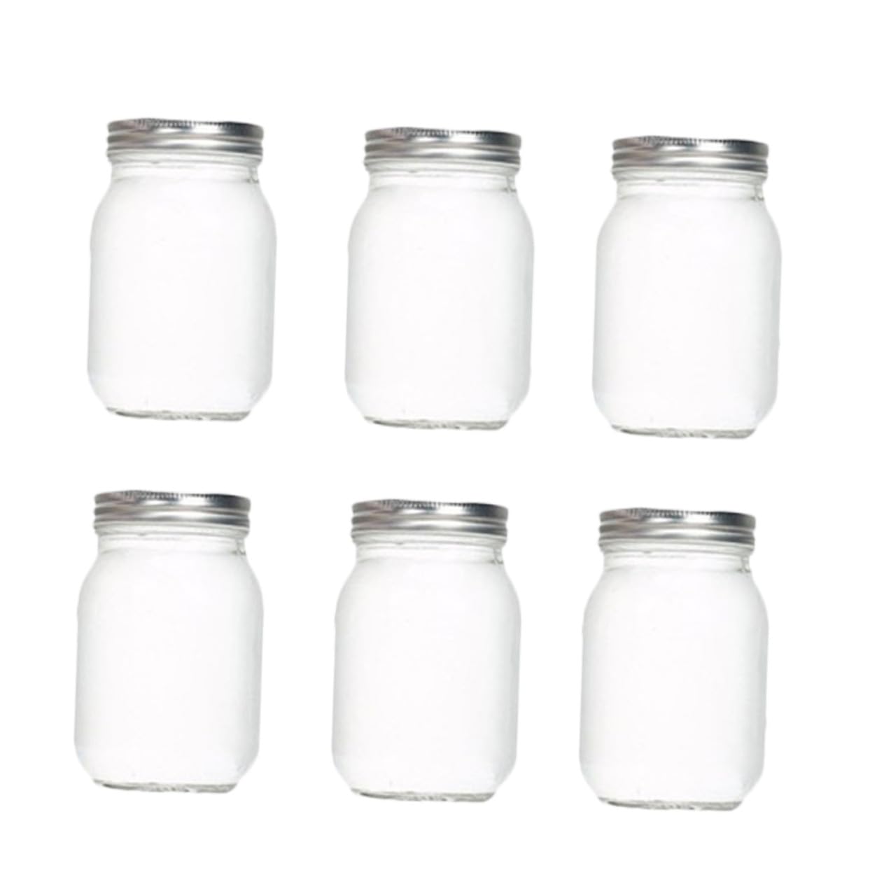 VALICLUD 6 Stück Teiliges Transparentes Glas Vorratsglas Rund Luftdicht Verschließbar Vielseitig für Marmelade Honig Tee Trockenfrüchte Hygienisch und Praktisch für Küche und Haushalt
