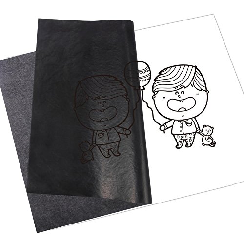 Image of selizo 100 Sheets Black Carbon Transfer Tracing Paper for Wood, Paper, Canvas and Other Art Surfaces (9 x 13 Inches) (Pack of 2)