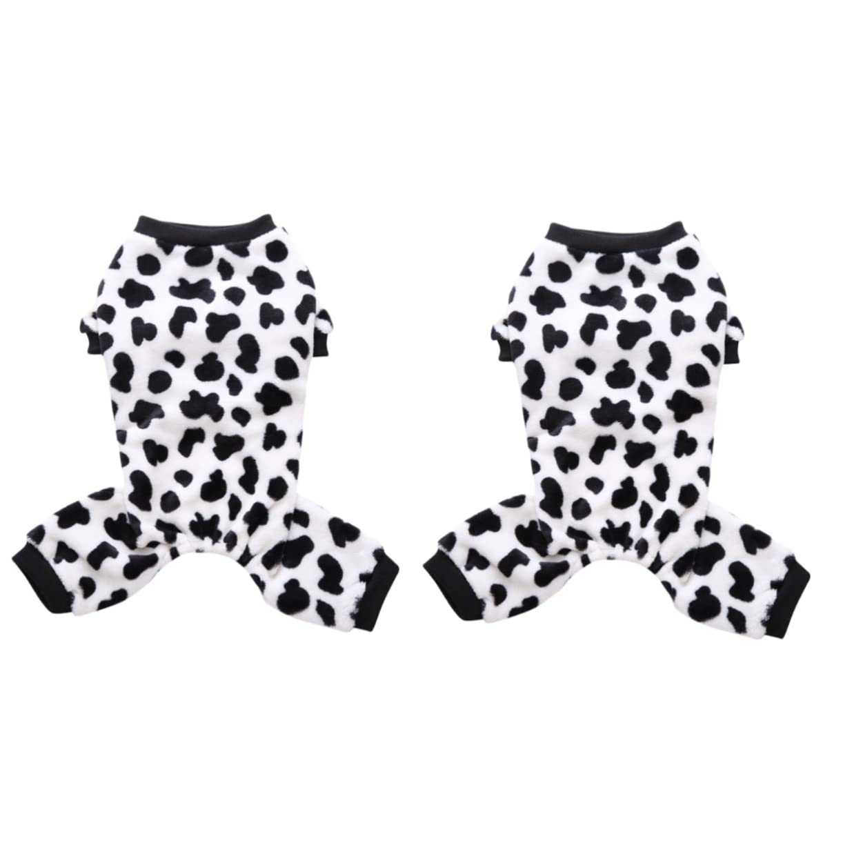 SUPVOX 2pcs Cow Spot Pattern Polyester Dog Clothes for Autumn Winter Warm Pet Coat for Small Pet Dog Xl
