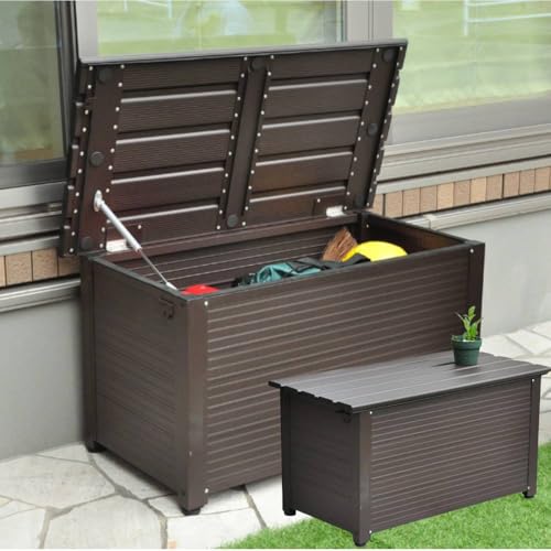iimono117 物置 収納庫 屋外 (幅90×奥行45×高さ49cm) ベランダ収納 ベランダストッカー 倉庫 ボックス付きベンチ アルミ 踏み台 ステップ 庭 玄関 台 組み合わせ自由 大型収納ボックス 庭 ベランダ 収納 おしゃれ