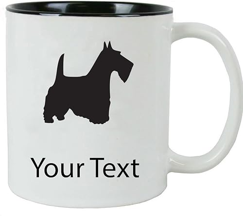 Terrier escocés personalizado personalizado 11 oz taza de café de cerámica blanca con caja de regalo blanca