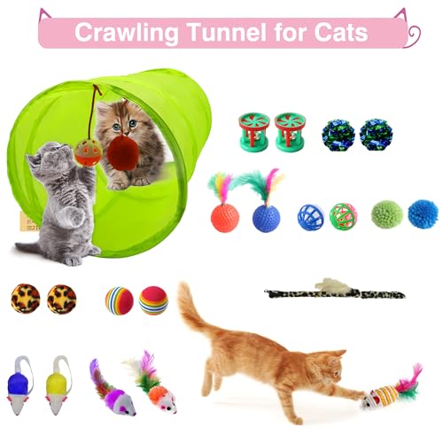 47PCS Kitten Essentials Starter Kit, 21PC Toy Set, Carrier, Litter Box Pink - Image 3