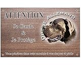 Pets-Easy.com Plaque Chien personnalisée Dogue Allemand Bleu - pré percée et vis données. De 30 à 15 cm