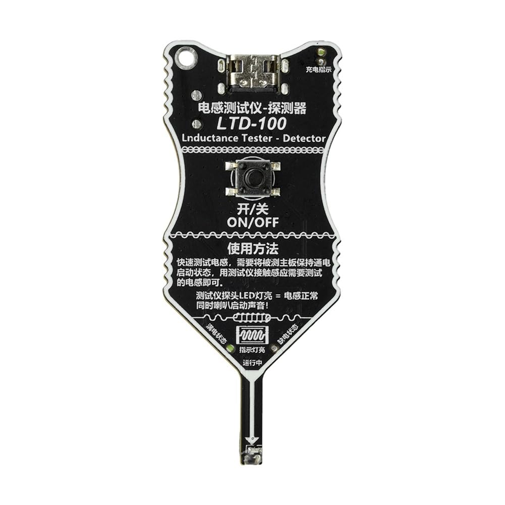 Kueohse Blue/Light Inductance Tester Rechargeable Motherboard Coil Tester Type C Port Dual Alert For Electromagnetic Testing-100